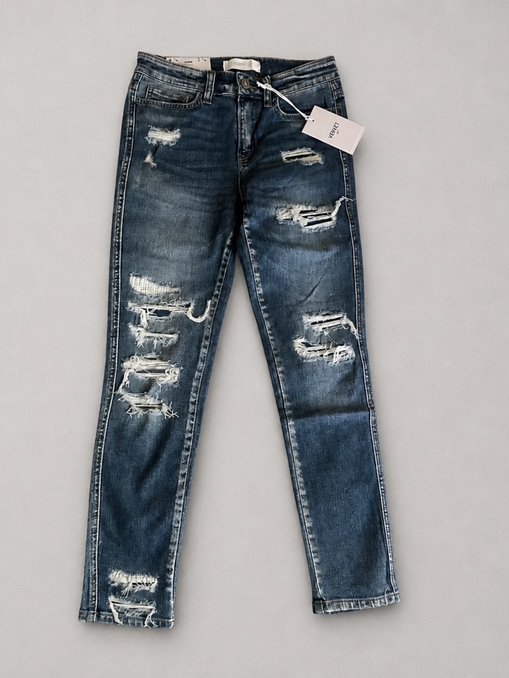 Vervet Distressed Skinny Jeans in Dark Blue - Women
